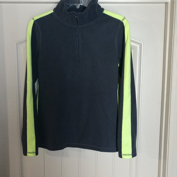 Fleece Pullover. Size small. Old Navy mock turtleneck gray and green. - Picture 3 of 7